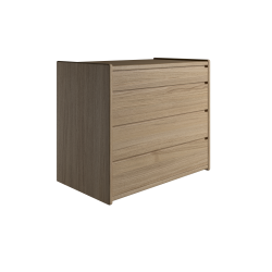  Krone kommode 80 cm bred med 4 skuffer i olieret egefiner - Dansk produceret.