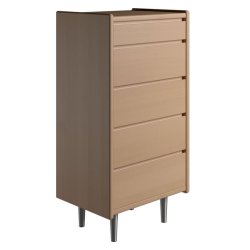 Krone kommode 50 cm bred med 5 skuffer i bgefiner - Dansk produceret.