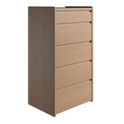 Krone kommode 50 cm bred med 5 skuffer i bgefiner - Dansk produceret.