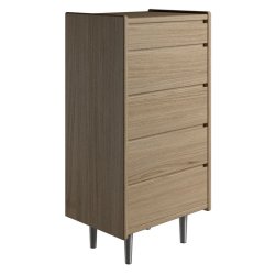 Krone kommode 50 cm bred med 5 skuffer i olieret egefiner - Dansk produceret.