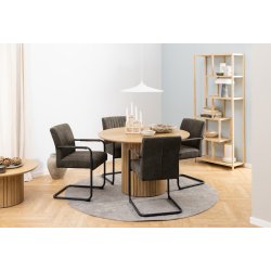 Sille spisebordsstol med armln og antracit grt mbelstof