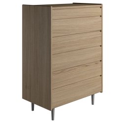 Krone 80 cm bred kommode med 6 skuffer i olieret egefiner - Dansk produceret.