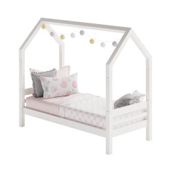 Halvhj seng 4 i 1, 90 x 200 cm, hvid, 25 rs garanti, Scanliving Premium