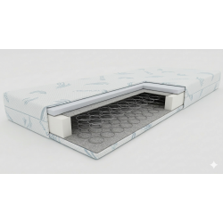 K�jeseng 90 x 200 cm inkl. lamelbunde og 2 ergonomiske springmadrasser