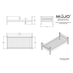 Basis seng 90 x 200 cm, hvid, 25 rs garanti, Scanliving Premium