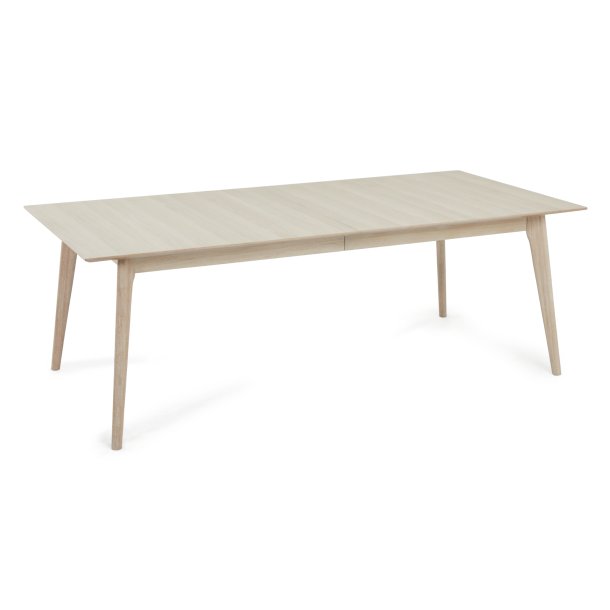 Egeskov spisebord i hvidolieret ege finr 170(270) x 95 cm med tillgsplader