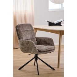 Spisebordsstol med arml�n, vippe funktion og drejefunktion, st�vet brun