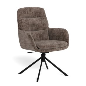 Spisebordsstol med arml�n, vippe funktion og drejefunktion, st�vet brun