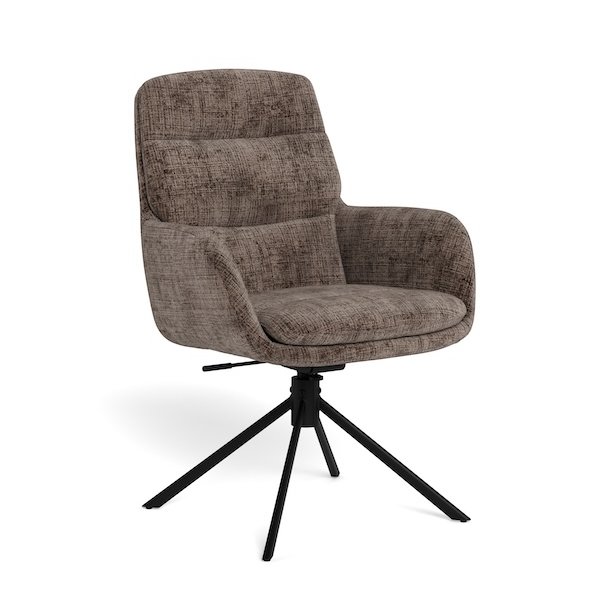 Spisebordsstol med arml�n, vippe funktion og drejefunktion, st�vet brun