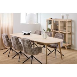 Spisebordsstol med arml�n, vippe funktion og drejefunktion, st�vet brun