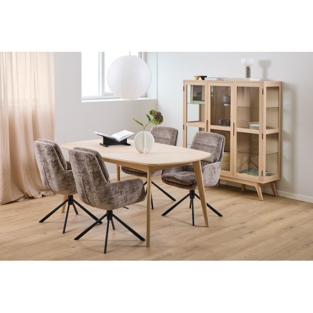 Spisebordsstol med arml�n, vippe funktion og drejefunktion, st�vet brun