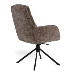 Spisebordsstol med arml�n, vippe funktion og drejefunktion, st�vet brun