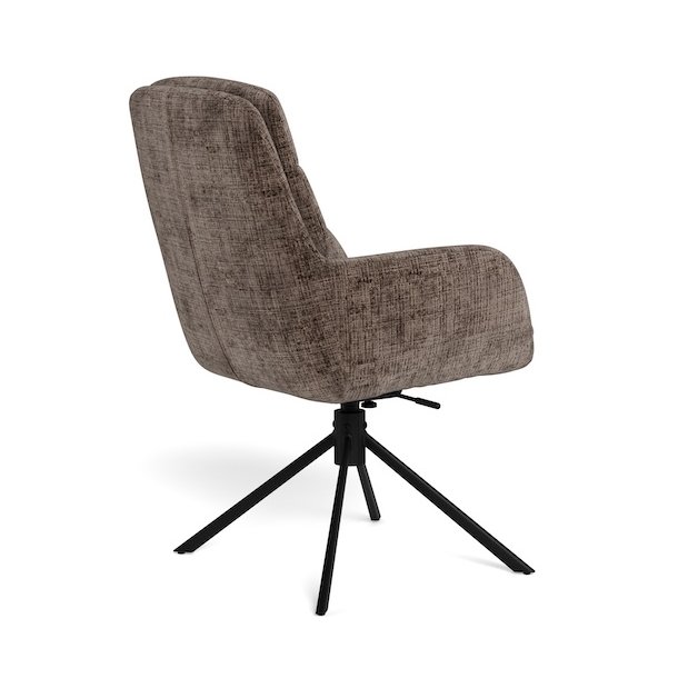 Spisebordsstol med arml�n, vippe funktion og drejefunktion, st�vet brun