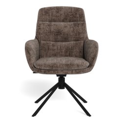 Spisebordsstol med arml�n, vippe funktion og drejefunktion, st�vet brun