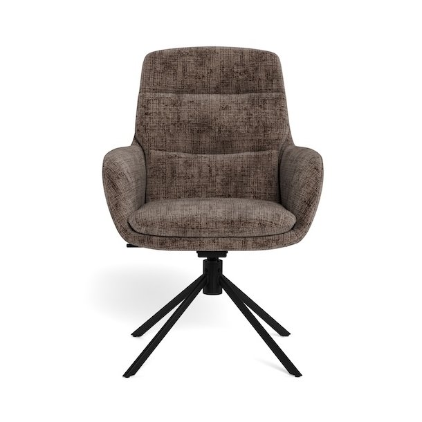 Spisebordsstol med arml�n, vippe funktion og drejefunktion, st�vet brun