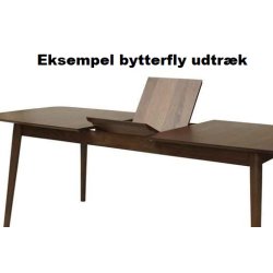 Rungsted spisebord 100 x 200 cm i valnd og med sortlakeret metalstel.