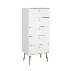 Esbjerg kommode 5 skuffer i hvid