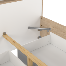 Estate dobbeltseng 140 x 190 cm i hvid egelook m hovedg�rde og opbevaring 