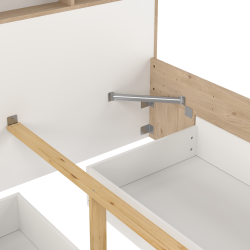 Estate dobbeltseng 160 x 200 cm i hvid egelook m hovedg�rde og opbevaring 