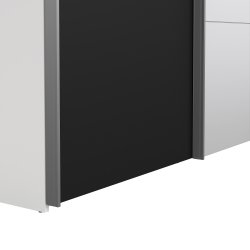 Trend 200 cm hjt graderobeskab,med 2 skydedre, matsort med spejl 150 cm bredt 