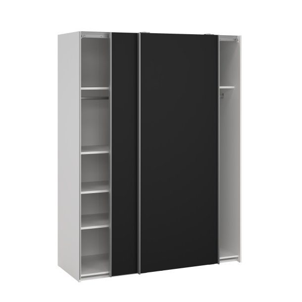 Trend 200 cm hjt, mat sort 150 cm bredt med 2 skydedre 