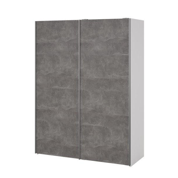 Trend 200 cm hjt, egelook/hvid 150 cm bredt med 2 skydedre 