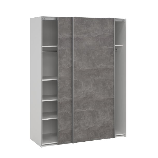 Trend 200 cm hjt, egelook/hvid 150 cm bredt med 2 skydedre 