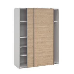 Trend 200 cm hjt, egelook/hvid 150 cm bredt med 2 skydedre 