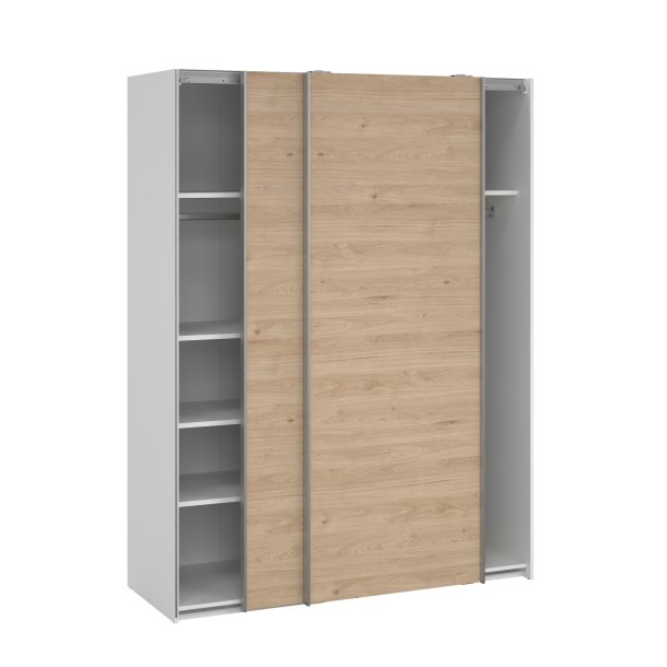 Trend 200 cm hjt, egelook/hvid 150 cm bredt med 2 skydedre 