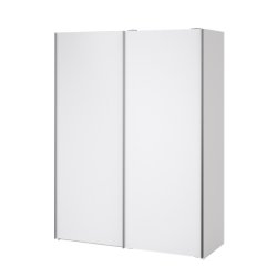 Trend 200 cm hjt, hvidt hjglans garderobeskab 150 cm bredt med 2 skydedre 