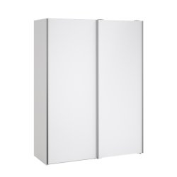 Trend 200 cm hjt, hvidt hjglans garderobeskab 150 cm bredt med 2 skydedre 