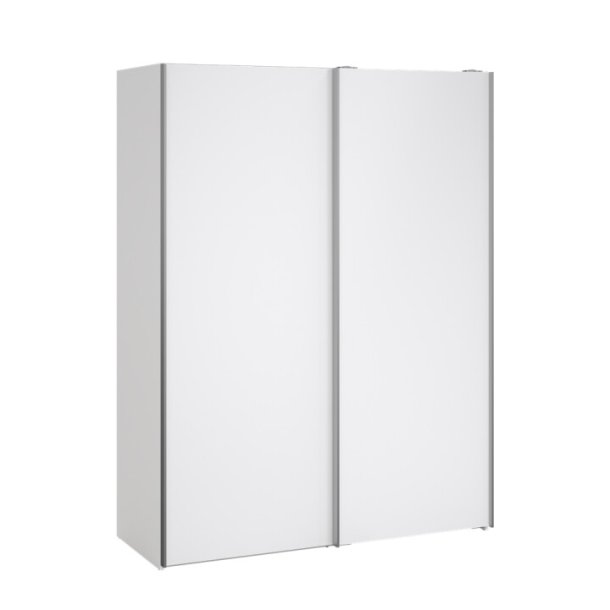 Trend 200 cm hjt, hvidt hjglans garderobeskab 150 cm bredt med 2 skydedre 