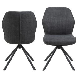 Freja spisebordsstol med drejefod i mrkegrt mbelstof