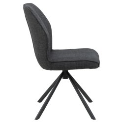 Freja spisebordsstol med drejefod i mrkegrt mbelstof