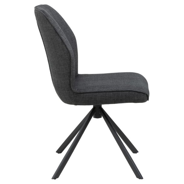 Freja spisebordsstol med drejefod i mrkegrt mbelstof