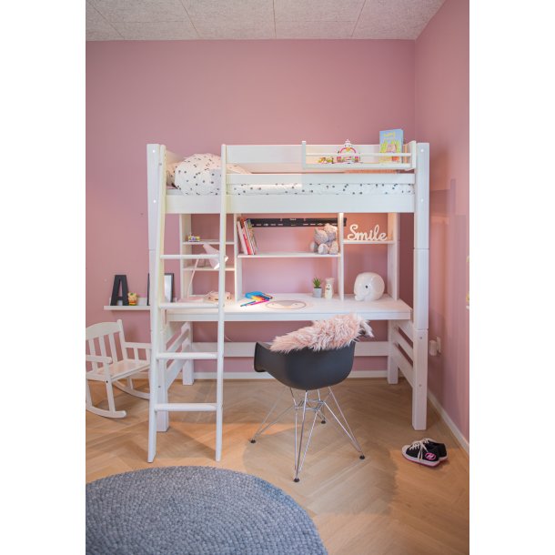 Hjseng 70 x 160 cm, hvid, skr stige, 25 rs garanti, Scanliving Premium