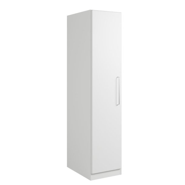 Krone 52 cm bredt hvidlakeret garderobeskab med Soft Close. Dansk produceret.