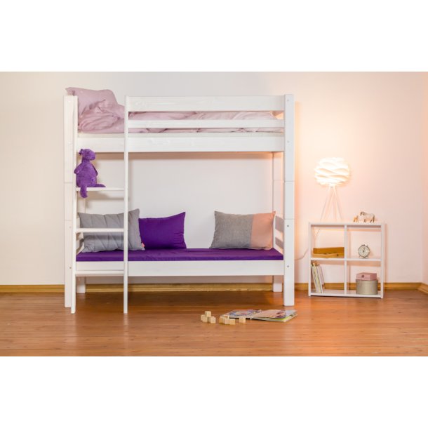 Køjeseng, junior 70 x 160 cm, hvid, delbar, lige stige, 25 års garanti, Scanliving Premium