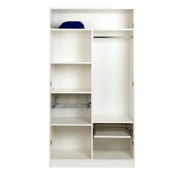 Krone indbygningsskab med hylder og bjlestang til Krone garderobeskab i 82 cm bredde.