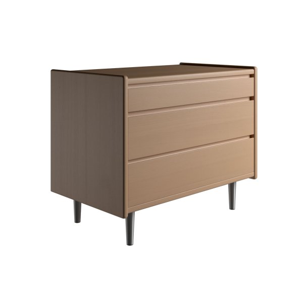 Krone kommode 80 cm bred med 3 skuffer i bgefiner - Dansk produceret.