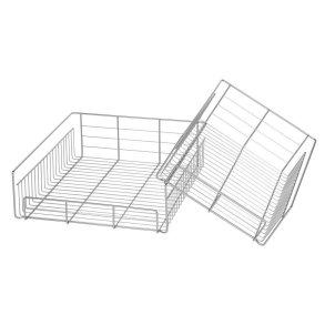 Krone udtrkskurv i slvfarvet metal beregnet til 42 cm og 52 cm bredde Krone garderobeskabe.