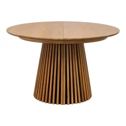 Kyoto rundt spisebord med tillgsplader 120-200 cm i egefiner