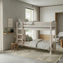 K�jeseng hvidpigmenteret 70 x 200 cm inkl. lamelbunde model Lasse