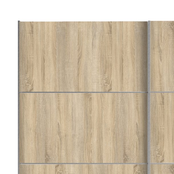  Modena garderobeskab medege look skydedre og hvide sider 180 cm bredt 