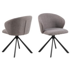 Pippi spisebordsstol med drejefod i lysgrbrun mbelstof