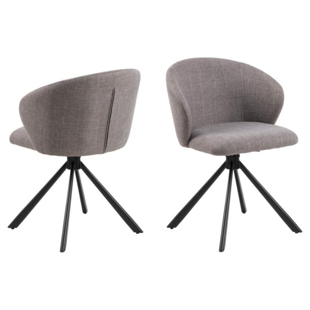 Pippi spisebordsstol med drejefod i lysgrbrun mbelstof