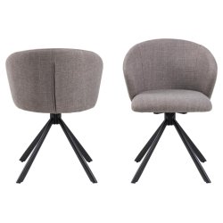 Pippi spisebordsstol med drejefod i lysgrbrun mbelstof