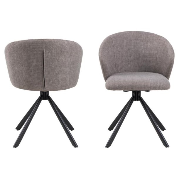 Pippi spisebordsstol med drejefod i lysgrbrun mbelstof