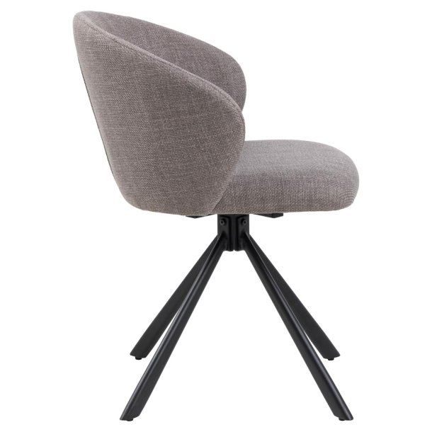 Pippi spisebordsstol med drejefod i lysgrbrun mbelstof