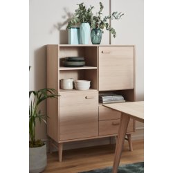 Egeskov sknk i hvidolieret ege finr 130 x 100 cm med soft close lger og skuffer